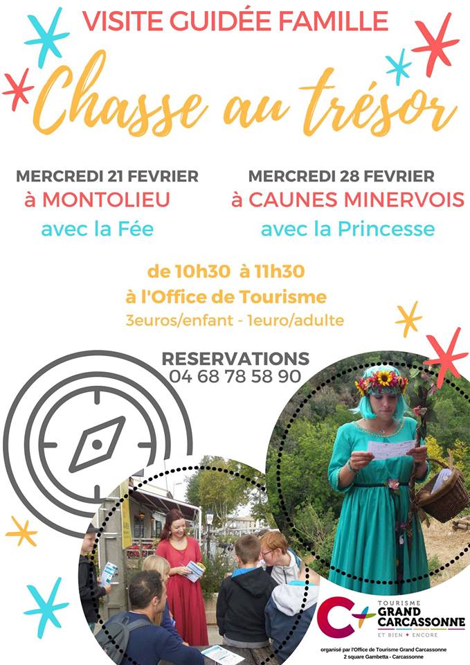 #GrandCarcassonne #Vacancesdefevrier CHASSES AU TRESOR 
villages de #Montolieu #CaunesMinervois