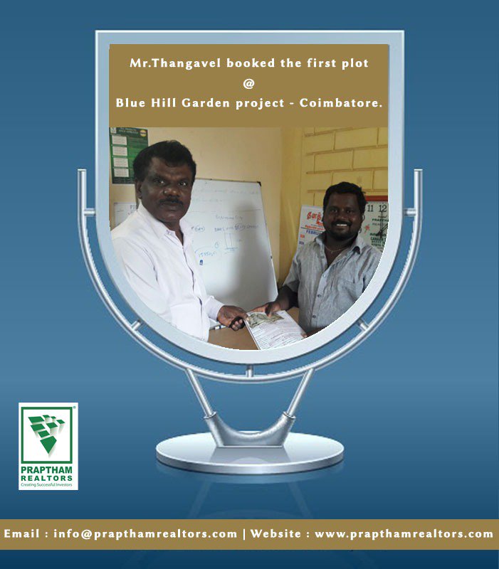 Prapthamrealtor's tweet photo. Mr.Thangavel booked the First Plot - Blue Hill Garden Project @Praptham Coimbatore
#newbooking #plot #Coimbatore #millionermind #attractionmarketing #samruddhi #abivirutth #rich #wealth #affluence #business #leader #billionaire #money #luxury #realtors https://t.co/jmdbwnnm1D