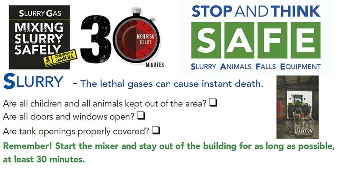 Hsenigov's tweet photo. With the Slurry season now open, farmers need to be extremely cautious when mixing slurry #stayfarmsafe, use our simple checklist, read more at https://t.co/34dIBLHIR4 https://t.co/s7W3Znvjdy