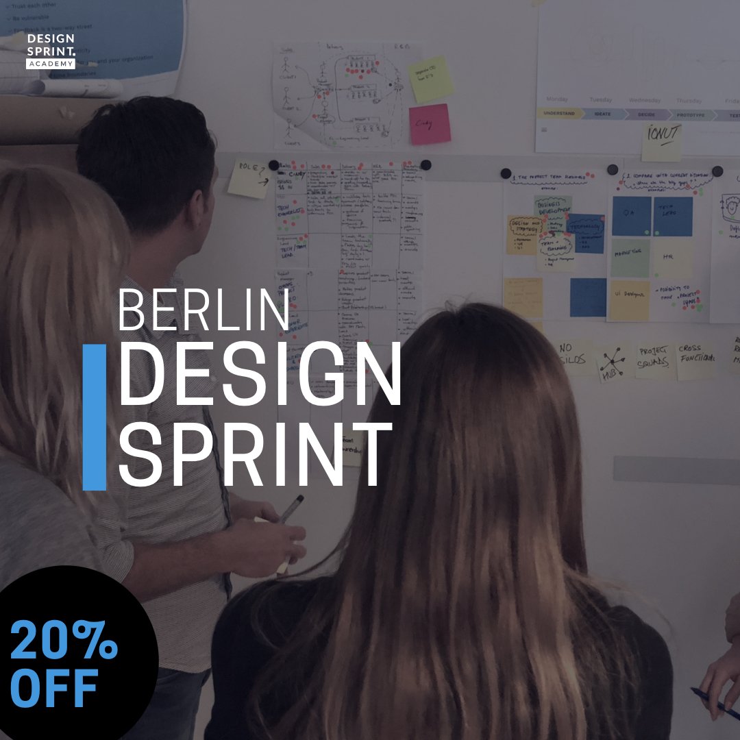 dsprint_academy's tweet photo. Use this code: DSAsprints2018 to get a 20% off to our Immersive #DesignSprint workshop in Berlin, on March 8-9th!
Tickets here: https://t.co/rX68vr6gOU #designsprints #designsprintmasters #DesignSprintAcademy #designsprintteam #designsprinting #designsprintworkshops https://t.co/KnIAEViULj