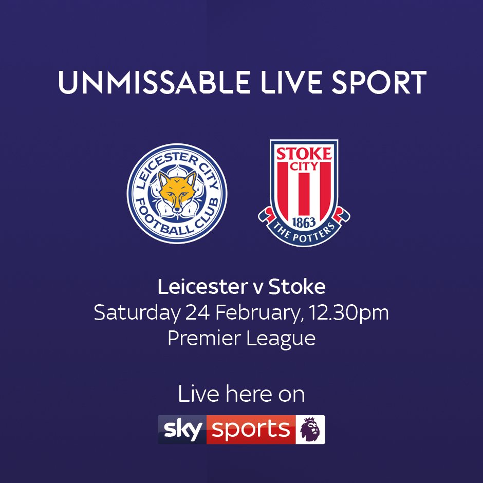 SkySportsPub's tweet photo. WIN! #LCFC fans, we're giving away 2 tickets for the upcoming @LCFC Premier League match v  @stokecity on Sat 24 Feb! 

Simply RT + Follow to enter.

T&amp;Cs apply - https://t.co/HoFklYbRun https://t.co/w9giSdxMo4