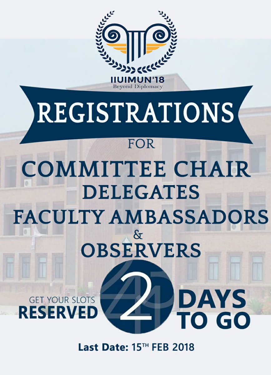 miirghania's tweet photo. Hurry up guys !
#mun #registerations #committee #chairs #talent #spirit #stamina #diplomacy #iiumun18 https://t.co/g42OOg0Auh