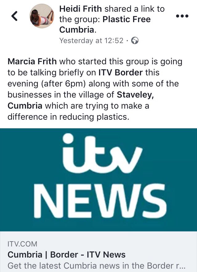 We are 100% behind this group of fantastic people and the other pioneering Cumbrian business involved! #plasticfree #PlasticFreeCumbria #cumbria #lakedistrict #staveley #bordertv #staveleymillyard facebook.com/staveleycumbri…