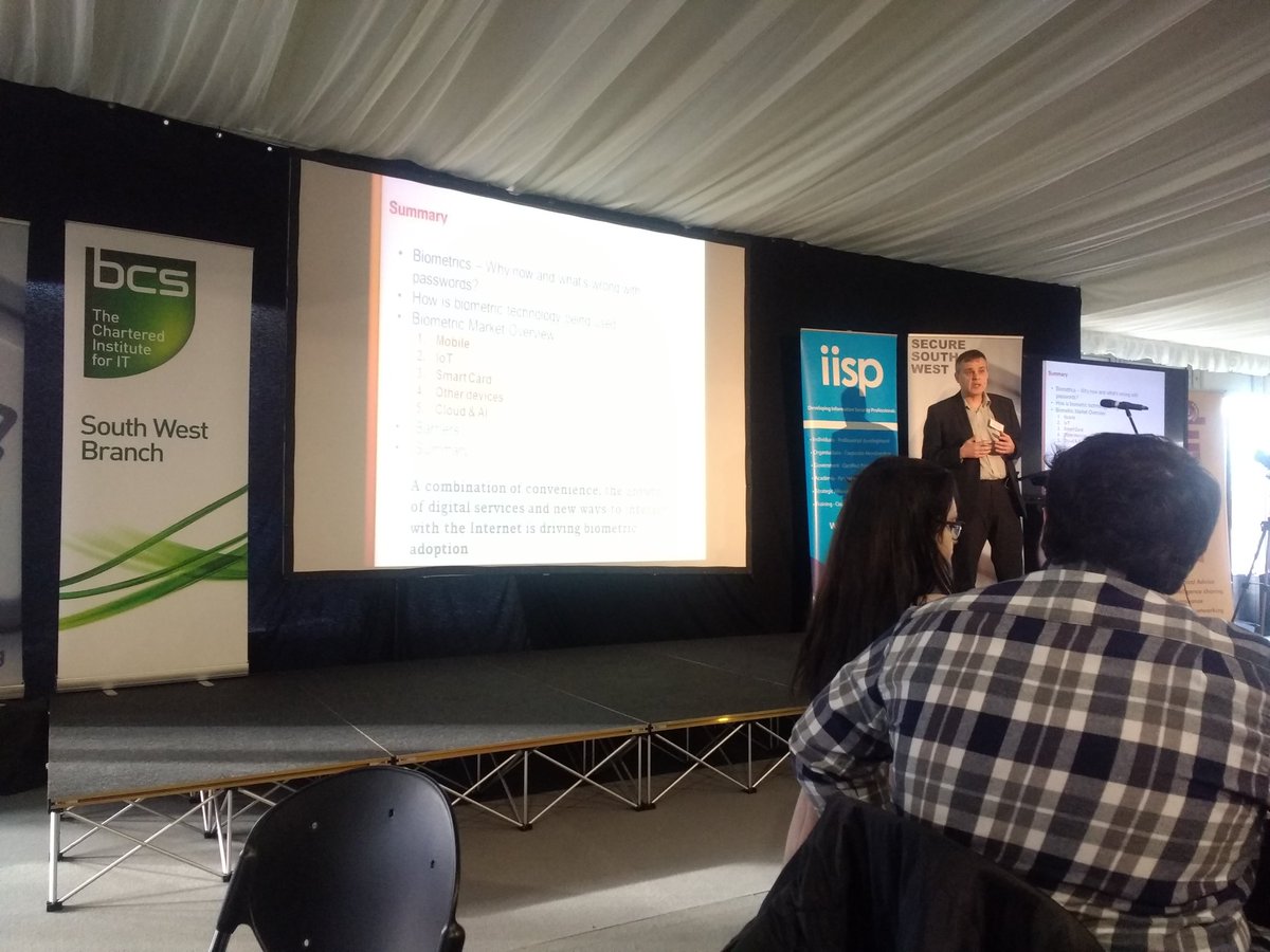 Clyst_IS's tweet photo. Alan Goode delivers first presentation at #SSW10 - biometrics or passwords...? https://t.co/82NKIfRjP2