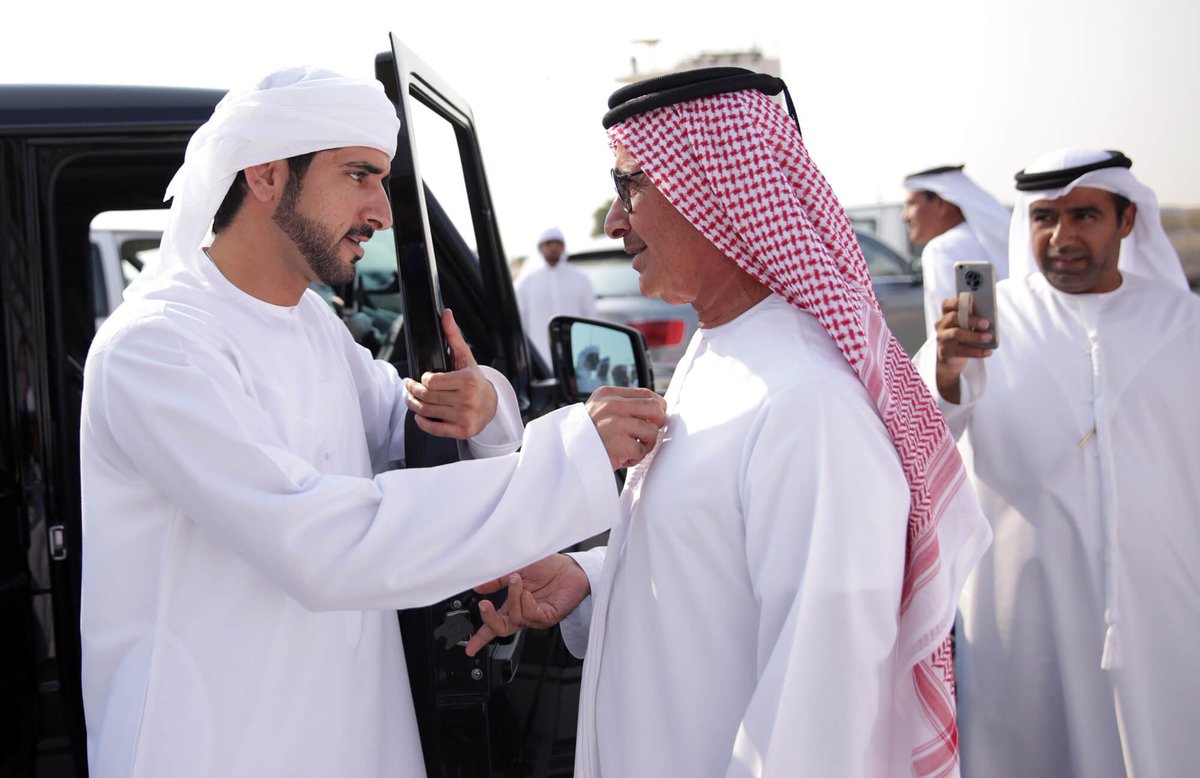 dubaipolosport's tweet photo. HE Sheikh Hamdan @faz3 attends the races and has reiterated his commitment to promoting the time-honored Arab sport of #camelracing. The Pure-Bred Arabian Camel Races Festival, was launched on the 10th of February 2018 at Al Marmoum Smart Camel Racing Track. #DubaiPoloRacing https://t.co/IQB3Jzdzq5