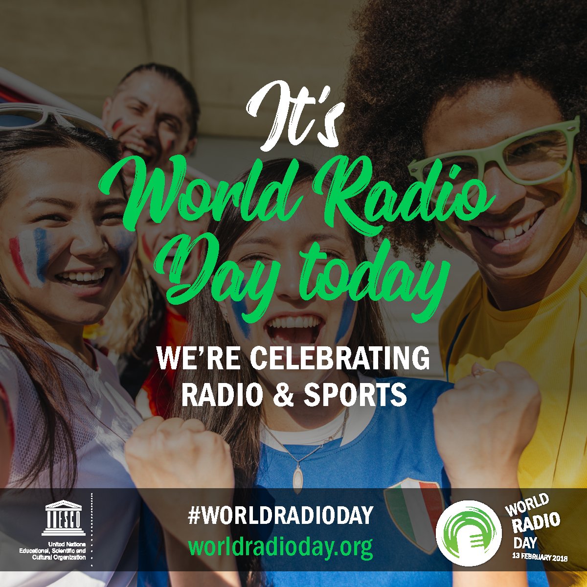 February 13 is #WorldRadioDay 📻!

A day to celebrate the power of radio and sports.

Join <a href="/UNESCO/">UNESCO 🏛️ #Education #Sciences #Culture 🇺🇳</a>’s call for more diversity in sports radio ➡️ worldradioday.org