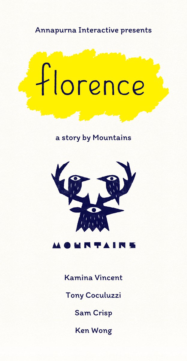 kenwongart's tweet photo. Florence releases tomorrow! So many people worked so hard to make this game possible. From the bottom of my heart, thank you to my incredible @mountainsgames teammates @spamoir @skatebee @tonycoculuzzi, the greatest team I could have asked for. 💛 https://t.co/4od2pn32tl