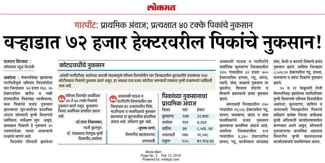 RajratnaSh's tweet photo. #Lokmat#Akola#
#वऱ्हाडत_७२_हजार_हेक्टरवरील_पिकांचे_नुकसान# https://t.co/bHAelV8ynA