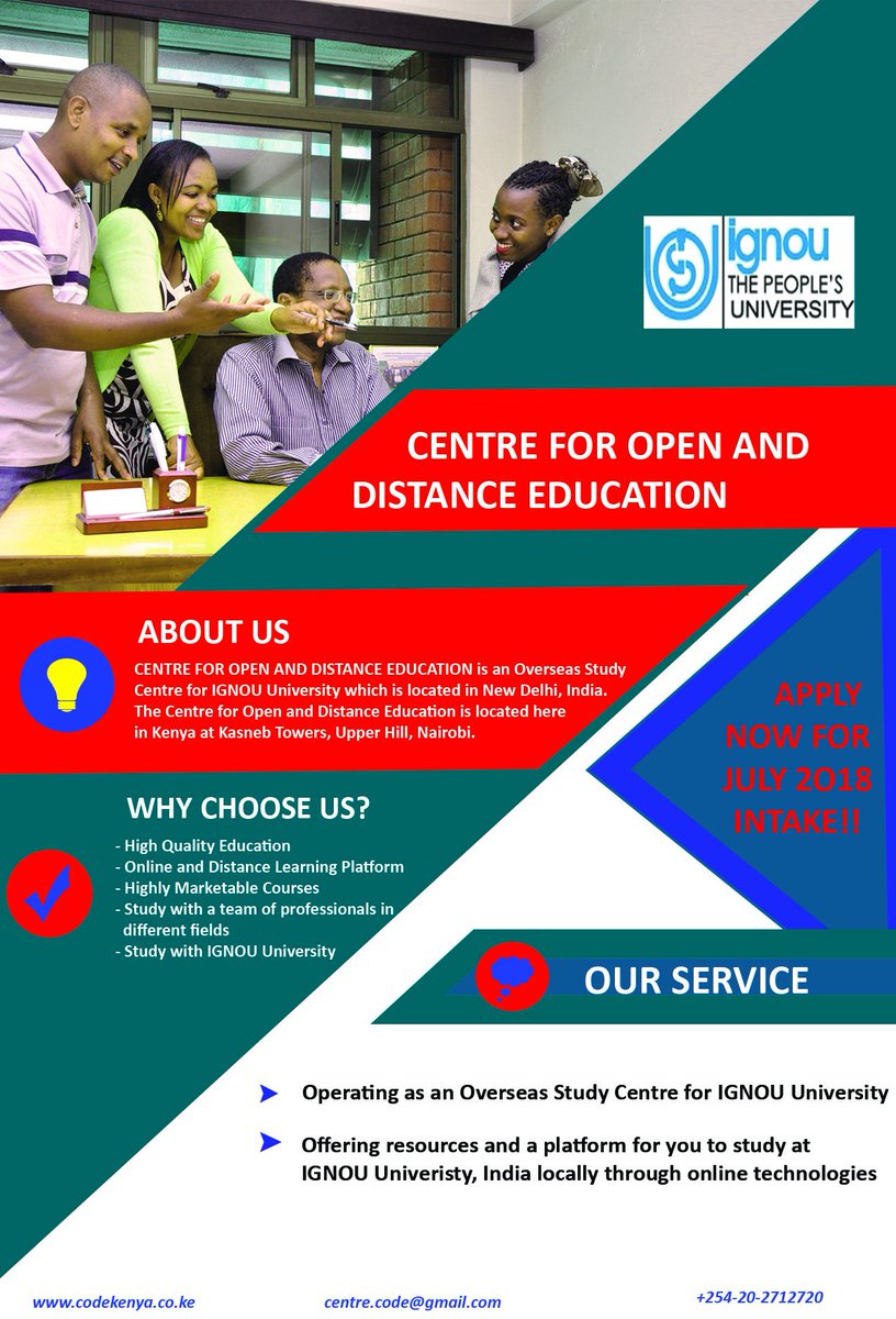 CodeOpen's tweet image. Visit our website (codekenya.co.ke/programmes.html) to check the Programmes on offer for our 2018 Admissions!
#codeKenya
#educationmatters
#education
#ignou
