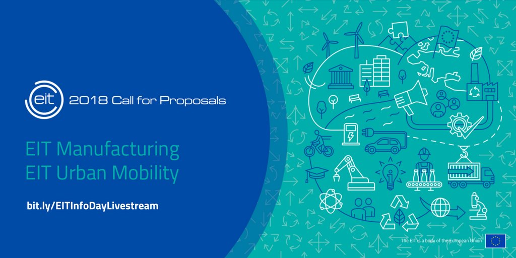 EITeu's tweet photo. Today is the day! #InfoDay for EIT’s 2018 Competition in #Brussels. Check out the programme and follow live if you can’t make it: https://t.co/TbvUvPyhdT 

#EITUrban #EITManufacturing #EITCall #EITCommunity #H2020 #Innovation https://t.co/uzFS9UwG3A