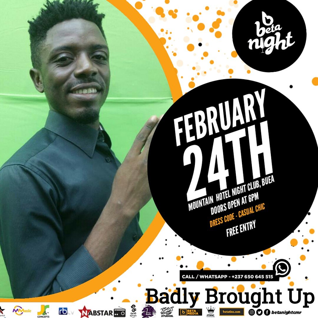 BetaNightCmr's tweet photo. Come and party with @djbisouofficial @Realmissbess MP3 Da Comedian &amp; FM Bazor

Where?- Mountain Hotel Night Club, Buea

When? - February 24th

At what time?- From 6PM

Attendance?- FREE

It is going to be a #BetaNight for Beta Pipol!!

#BetaNight #Njoka #Event #CameroonEvent https://t.co/n5fiPchyO9