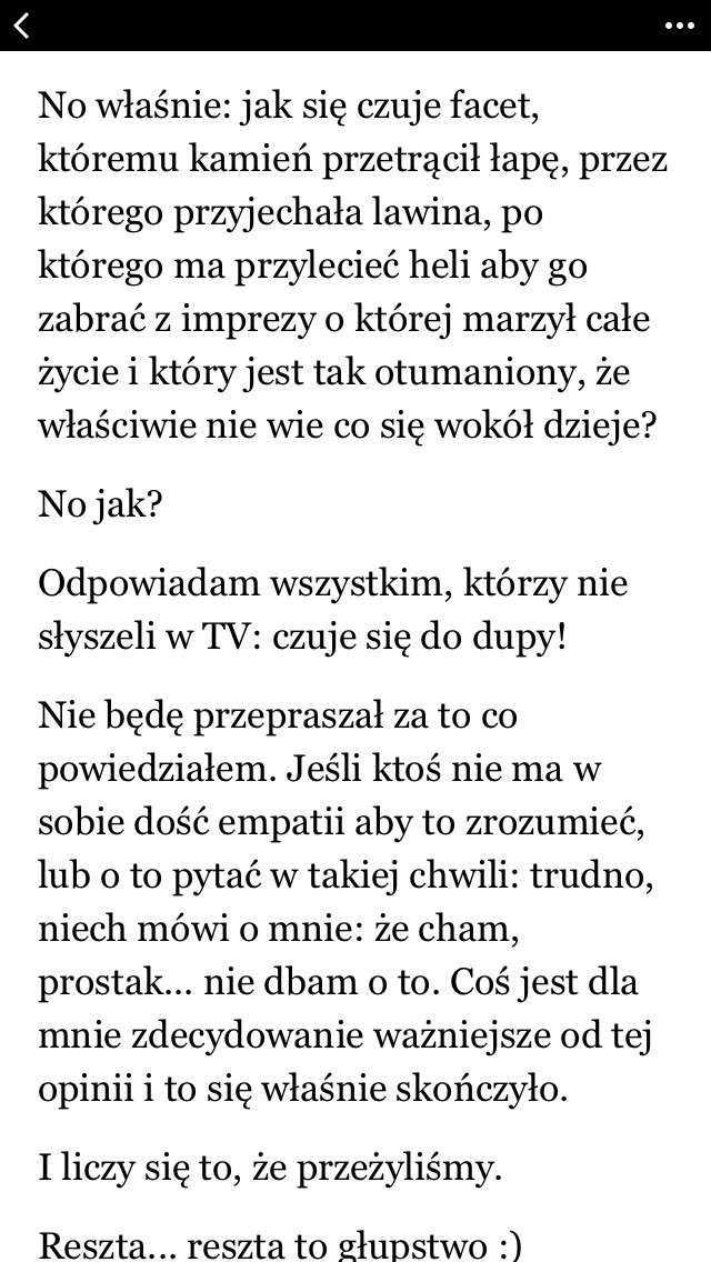 MJaszczolt's tweet photo. Rafał #Fronia o swoim wypadku i o tym jak, dzięki niemu, ekipa uniknęła śmierci pod lawiną. I o tum dlaczego czuł się do d. #K2dlaPolakow 
PS. Ten dziennik via Polski Himalaizm Zimowy powinien zostać wydany. Świetnie się to czyta https://t.co/wFMZGGASzU