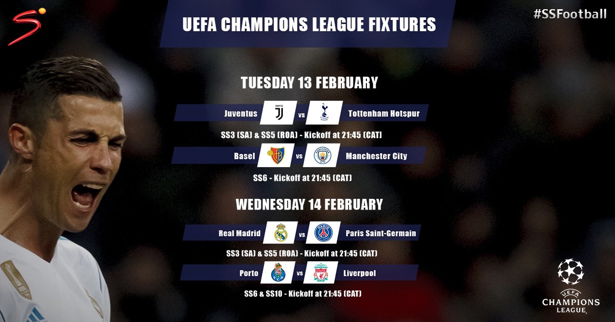 SuperSportTV's tweet photo. @ETLFSport The UEFA Champions League is BACK ⚽️🏆
Which Round of 16 game will you be watching on SuperSport? https://t.co/IBs47CZZV2
