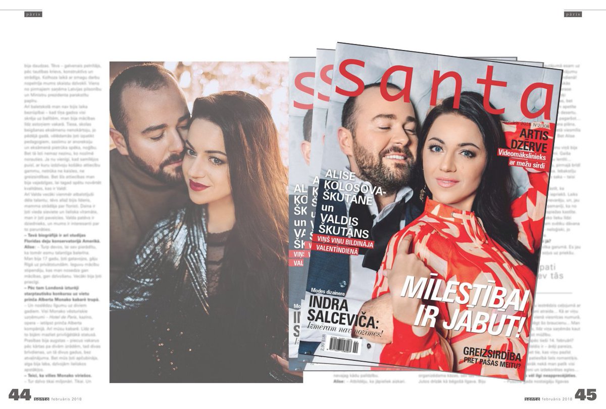 Intervija ar Alisi Kolosovu-Škutāni un Valdi Škutānu jaunākajā <a href="/zurnalssanta/">Zurnals Santa</a> numurā ir kā romantiska kino filma, ko izdzīvot zīmīgā 14. februāra noskaņojumā. Ieskaties! ow.ly/uSfn30imPez