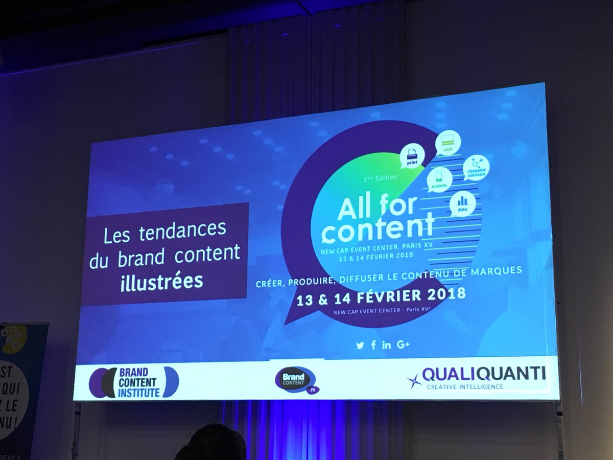 Première conférence sur les tendances du #brandcontent au salon #allforcontent