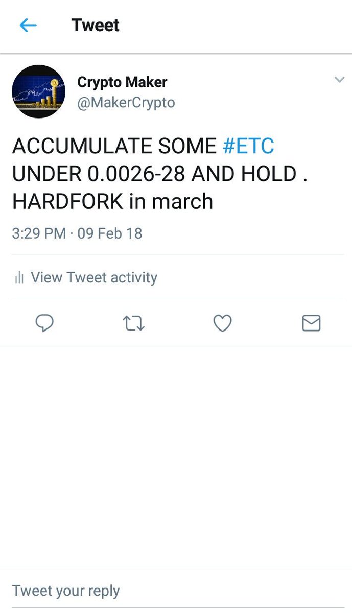 MakerCrypto's tweet image. #etc On the move as I told u before...  Don't sell now..  Hold till hard fork