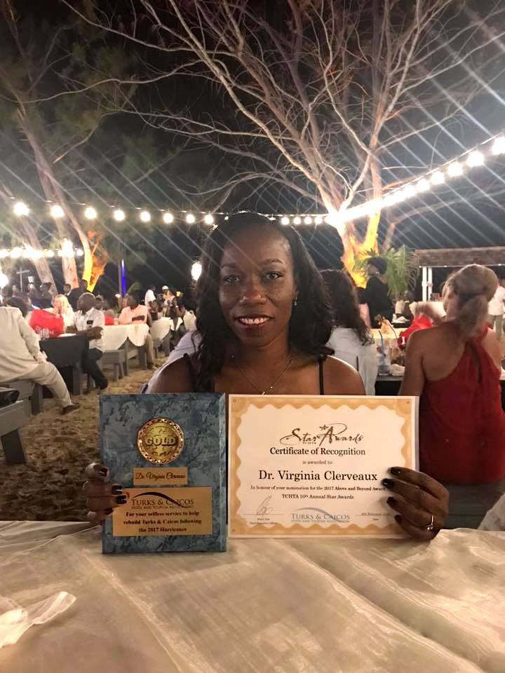 DDMETCI's tweet photo. Director of #DDME Dr. Virginia Clerveaux is the recipient of the #TCHTA 10th Annual Star Awards; “For your selfless service to help rebuild Turks and Caicos following the 2017 Hurricanes”. Congrats Doc!
#HurricaneIrmaMaria2017 https://t.co/ESW4DVBu06
