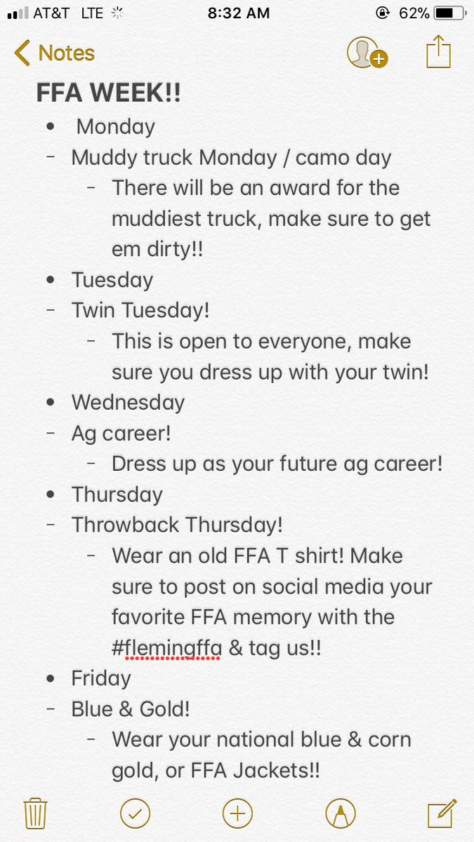 FlemingFfa's tweet photo. National FFA Week starts next week, Monday Feb. 19th! Make sure you participate &amp; come to the mezzanine for pictures each day, spirit points may be awarded!! https://t.co/9X3iTtduN0