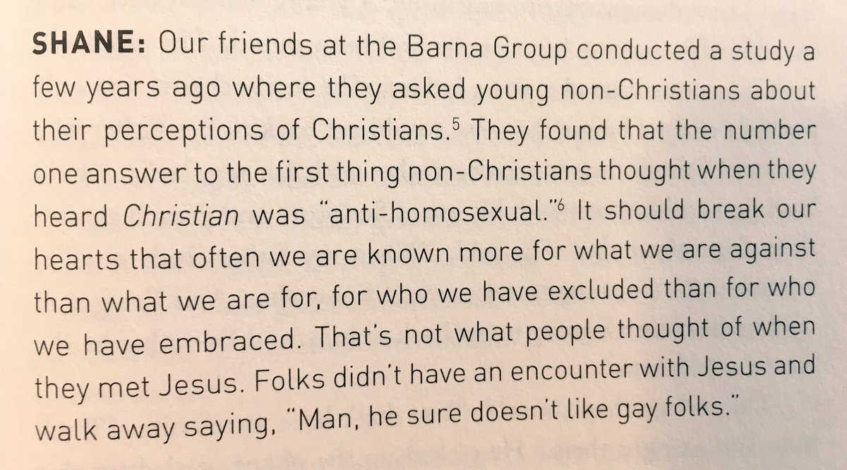 ShaneClaiborne's tweet image. According to a Barna poll of young Non-Christians, the #1 thing Christians are known for is: &quot;Anti-homosexual.&quot; 

That&apos;s messed up. The answer should be: &quot;Love.&quot;