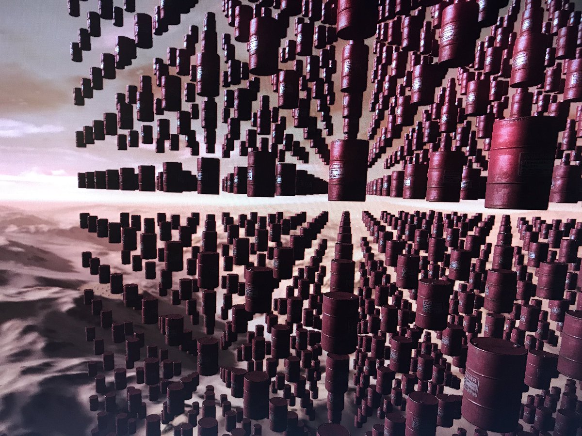 Killing_Horizon's tweet photo. Testing "instanced" resource barrel rendering - 8000 resource barrels in a floating matrix in the sky :-) #KillingHorizon #IndieDev #GameDev https://t.co/0HkkALDbCm