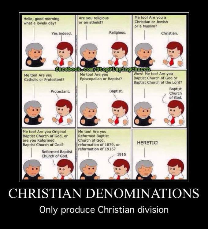 derrickeday's tweet photo. #ChristianDenominations 

Are a tool of #religion,

And only produce 

#ChristianDivision. https://t.co/UTP78dLQpy