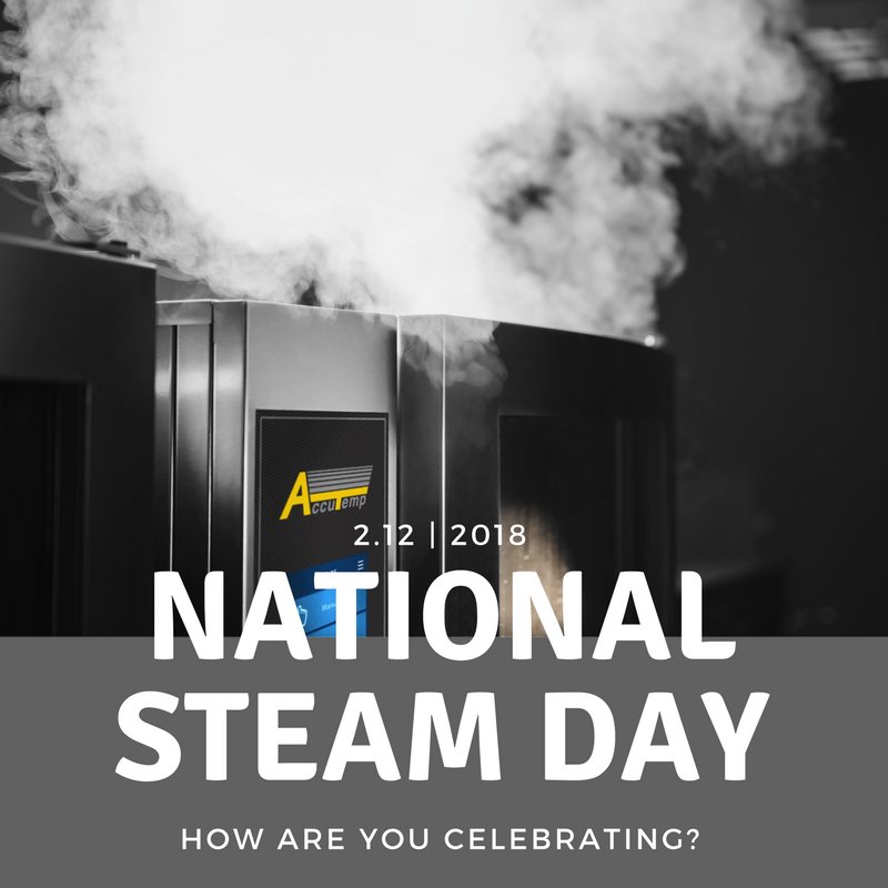 AccuTempInc's tweet photo. Do you know what today is? 2/12 is #NationalSteamDay! We will be celebrating all day long with steam facts and tips to aid in cooking with steam. What do you love about cooking with steam? #steamer #combi #efficiency https://t.co/eEMre22SRO