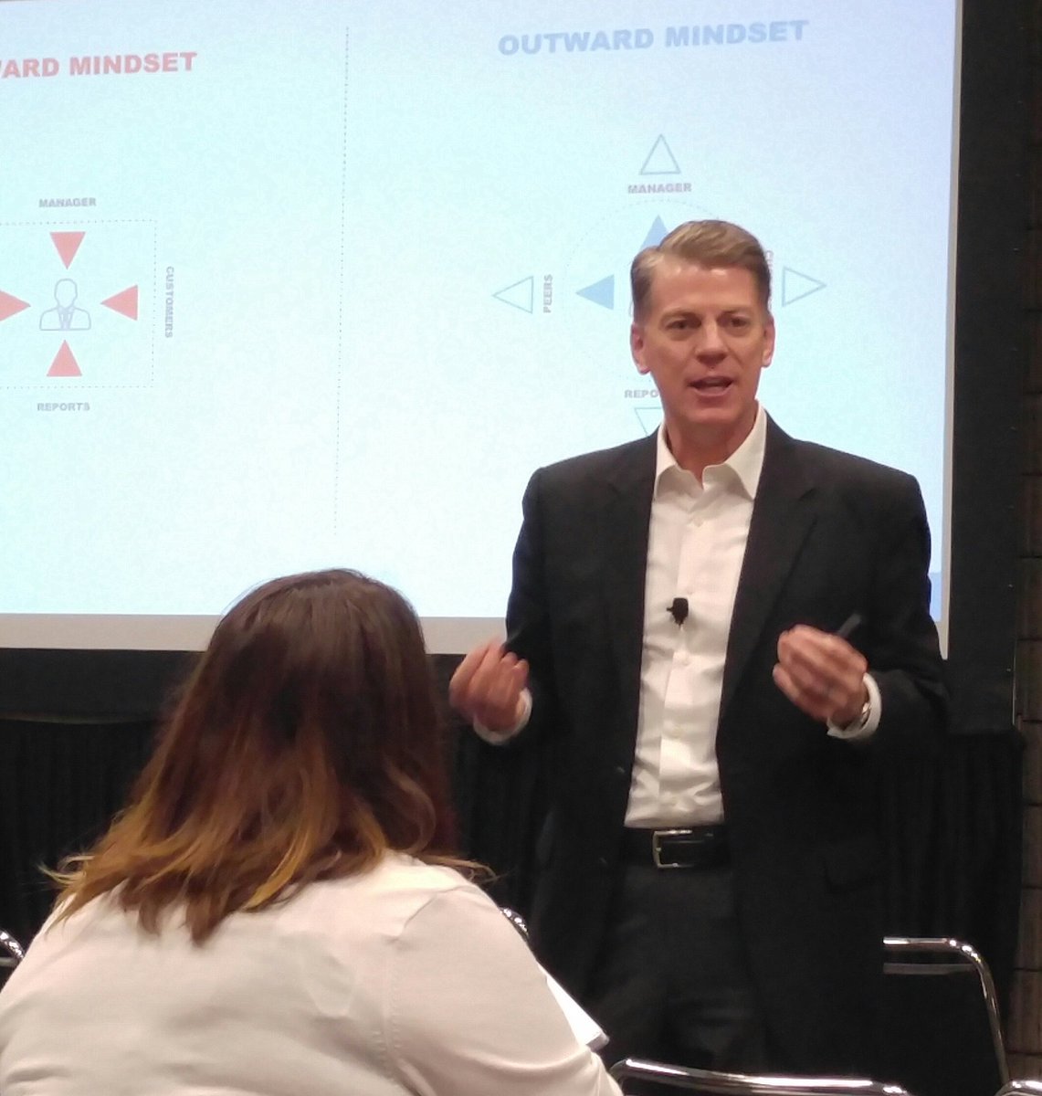 ThatDuaneLester's tweet photo. Very much enjoying @Arbinger's Jim Ferrell's presentation on The Outward Mindset at #TrgConf. https://t.co/t5DKoVnSSN