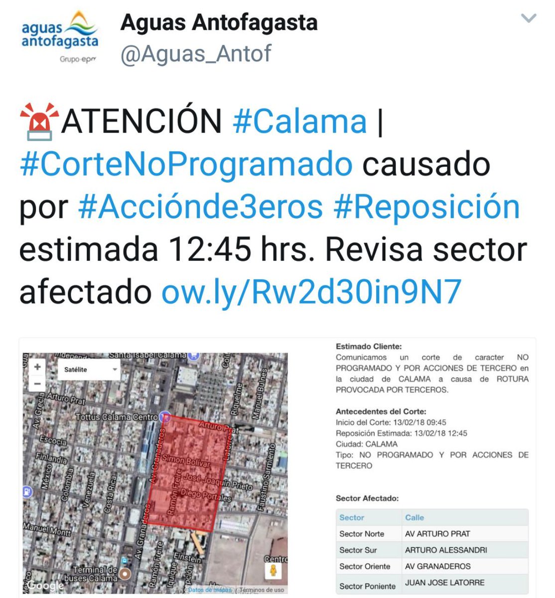 RedCivilCalama's tweet photo. #CORTE_SUMINISTRO https://t.co/0Mwh0FhdCJ
