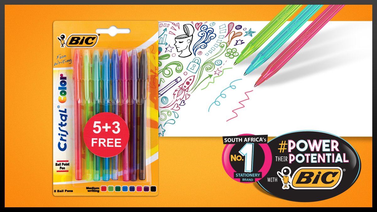Write in 8 fun colours with BIC® Cristal Color ballpoint pens!
Shop for BIC® Stationery now at biccentral.com.