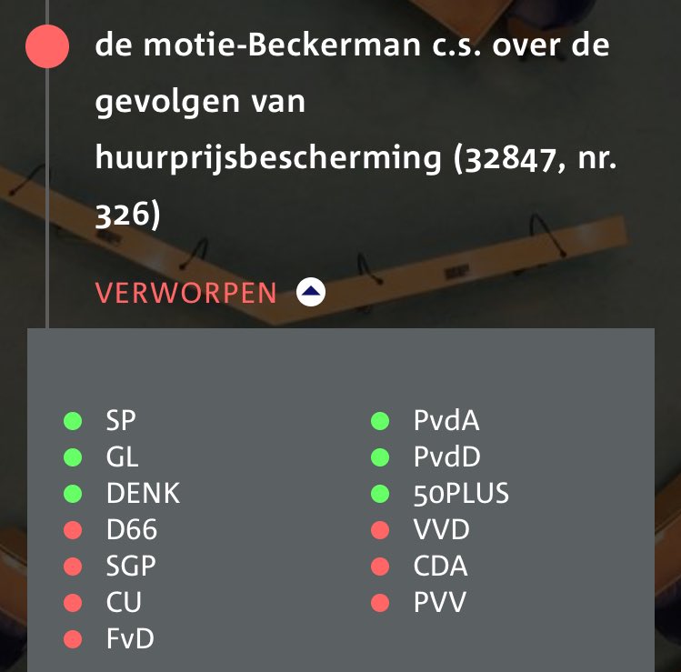 Voor die paar overgebleven huurders die dachten dat de PVV er ook voor hen was.