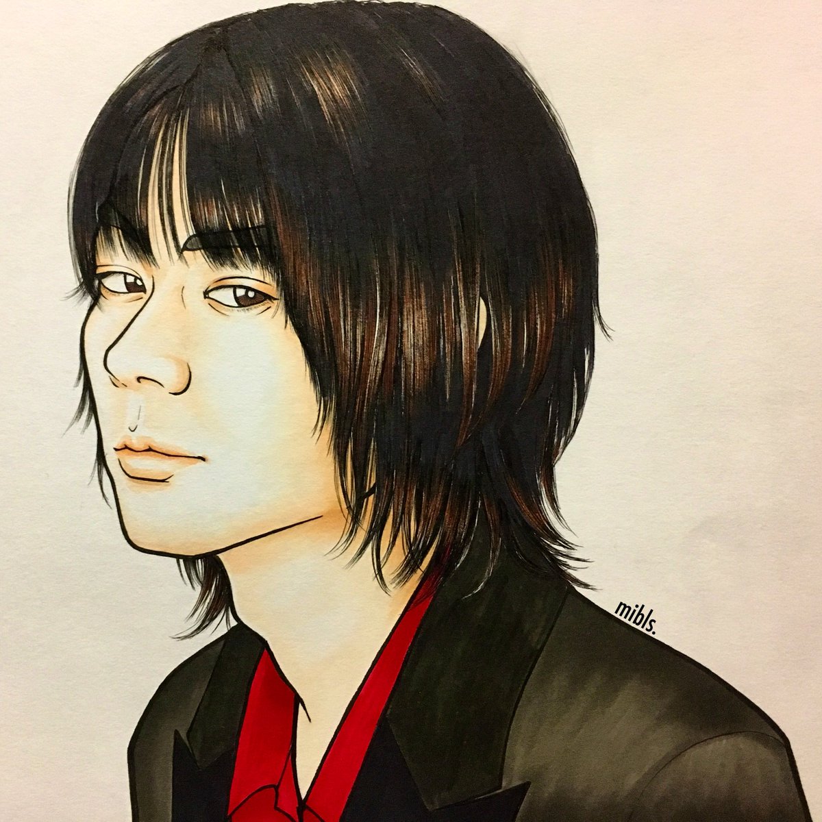 mibls's tweet photo. 菅田将暉🖖🔴
@sudaofficial 

トドメの接吻 @todome_kiss_ntv 💋

さよならエレジーにどっぷりハマりすぎて仕上げました✍🏻 #mibls https://t.co/uyNR8IYMO7
