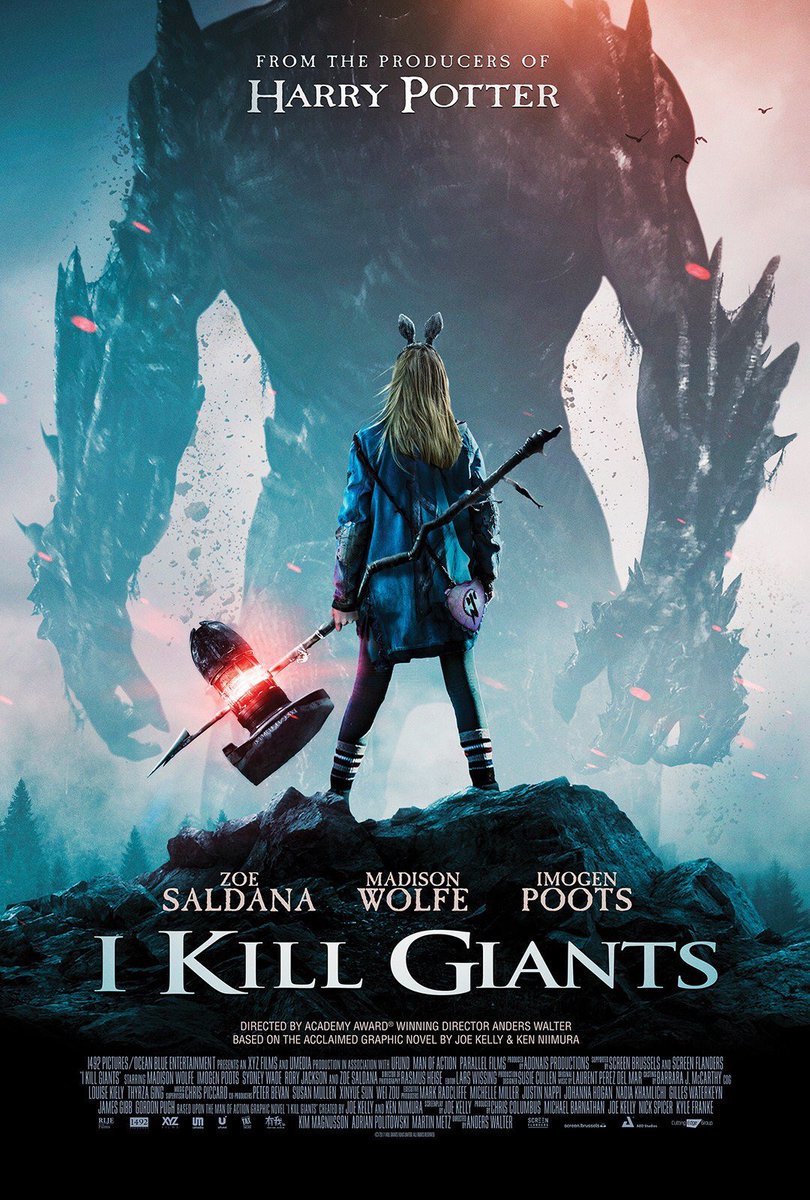 駿河yaman 竜とそばかすの姫はいいぞ Ar Twitter 空想好きの少女が巨人に立ち向かう映画 I Kill Giants ファンタジー映画かもしれませんが このポスターはかっこいいです 一瞬 ハリウッド版 撃の巨人 か と勘違いしました 笑
