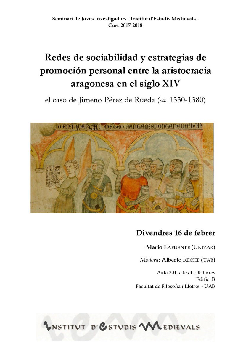 AlbertoRecheOnt's tweet photo. Seminari de l'IEM amb Mario Lafuente aquest divendres a la UAB. https://t.co/BYuoRcGSr7