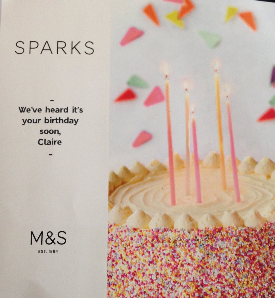 Claire2122's tweet photo. Thank you @marksandspencer 😊 a lovely surprise to receive this. Perfect timing to redeem for my birthday next week 🎉 
#MarksAndSpencer #sparks #birthday #pisces #surprise https://t.co/LujmgWHv1O