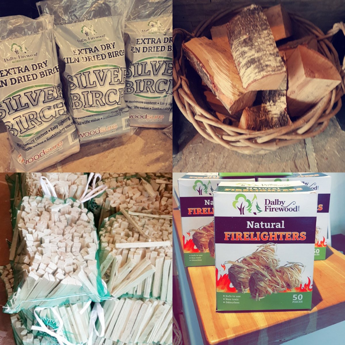 FUEL NOW IN STOCK 
extra dry silver birch logs 
Small nets of kindle 
Box of 50 natural firelighters