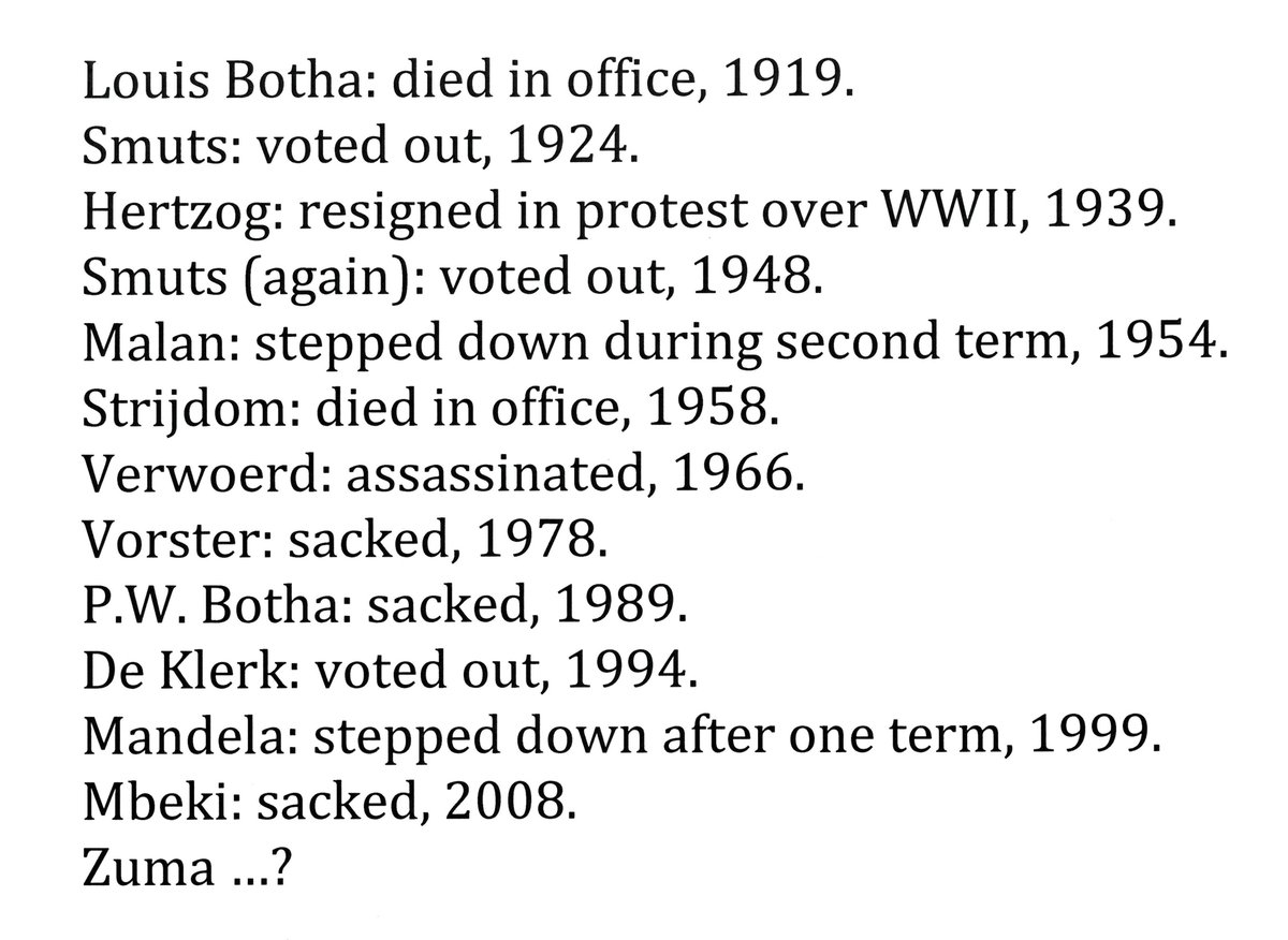 rjnplummer's tweet image. Who was the last SA head of state to serve two full terms and leave office willingly? #ZumaRecall #Zexit