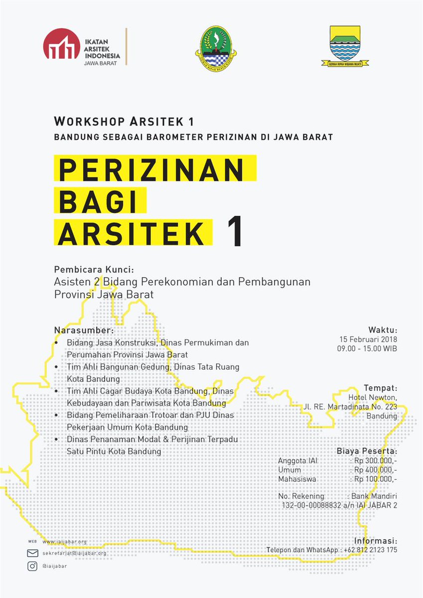 IAI_JABAR's tweet photo. Workshop Arsitek 1
PERIZINAN BAGI ARSITEK https://t.co/z0qKHPC31G