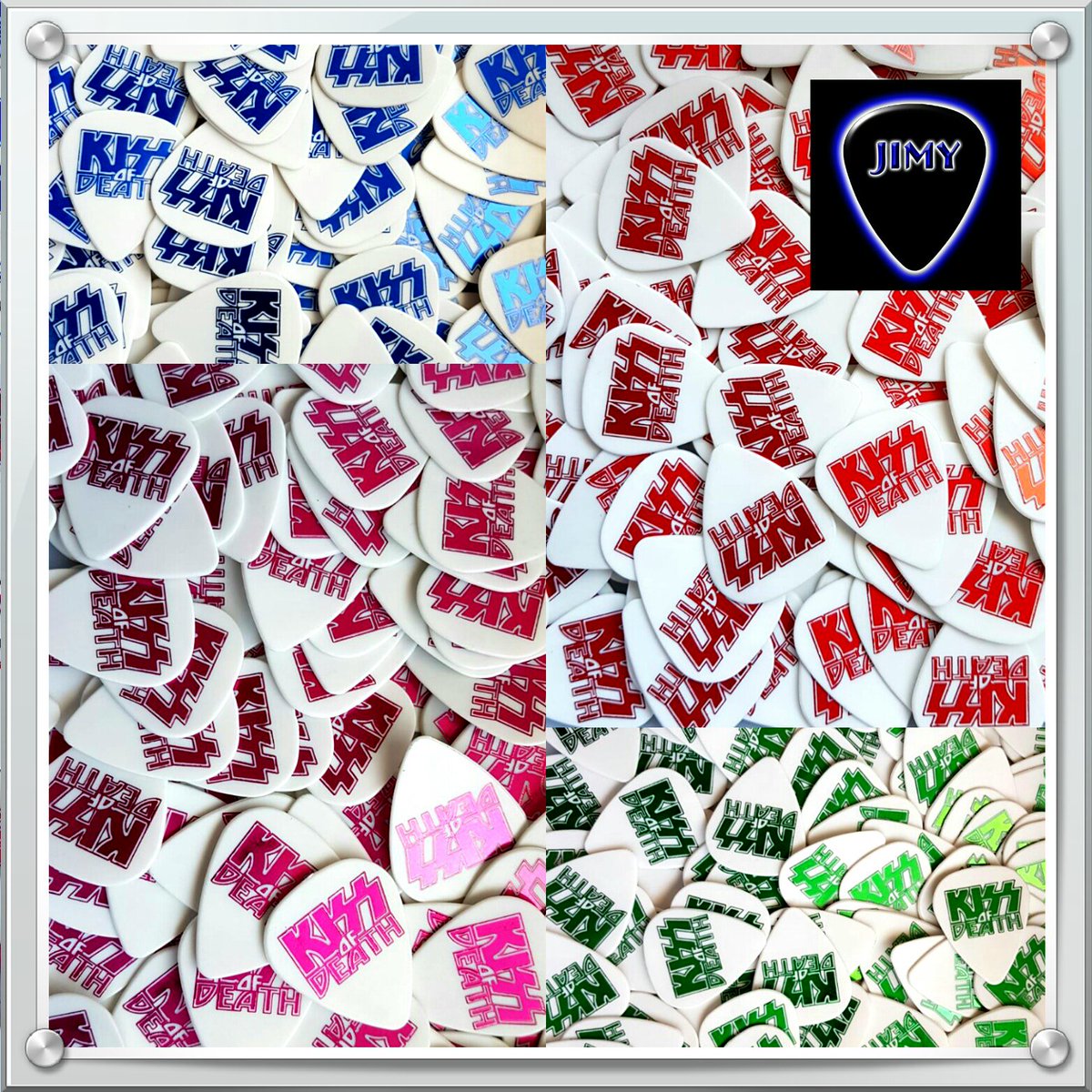 PuasJimy's tweet photo. Kiss of Death!!!#pickcollection #guitarpickcollection #púas #púaspersonalizadas #guitarrista #picks #custompicks #música #music #guitarist #instrumentosmusicales #guitarplayer #thepickcollector #guitarrist #KISSOFDEATH https://t.co/dsQdTNaFgn
