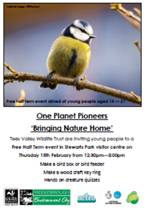 Don't forget  - Aged between 14-21 live in Middlesbrough come along and join <a href="/OBrightFuture/">Our Bright Future</a> and do something special for wildlife at Stewarts Park #Owningit with our <a href="/1PlanetPioneers/">One Planet Pioneers</a>
