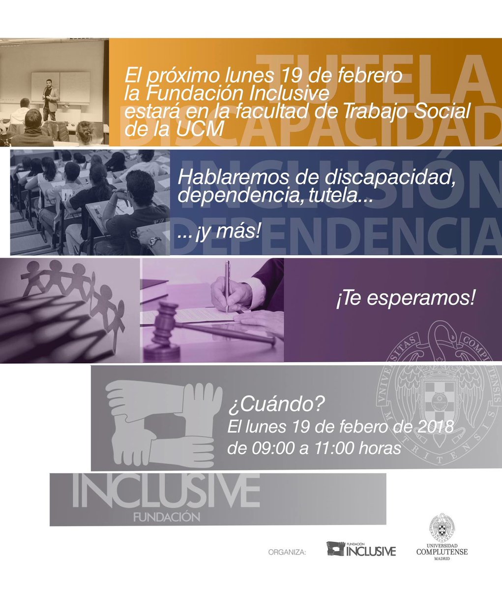 _Inclusive_'s tweet photo. El próximo Lunes 19 de Febrero estaremos en la @facultadtsucm 👨‍🏫👩‍🏫 de la @unicomplutense , acompañadnos! ✊✊ https://t.co/Ux3neEj7Ul