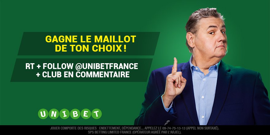 PierreMenes's tweet image. 🎁 5 maillots du club de ton choix à gagner.
➡ RT + Follow @UnibetFrance pour participer au tirage au sort. 
⏱ Fin du game vendredi à 23h59. TAS samedi !