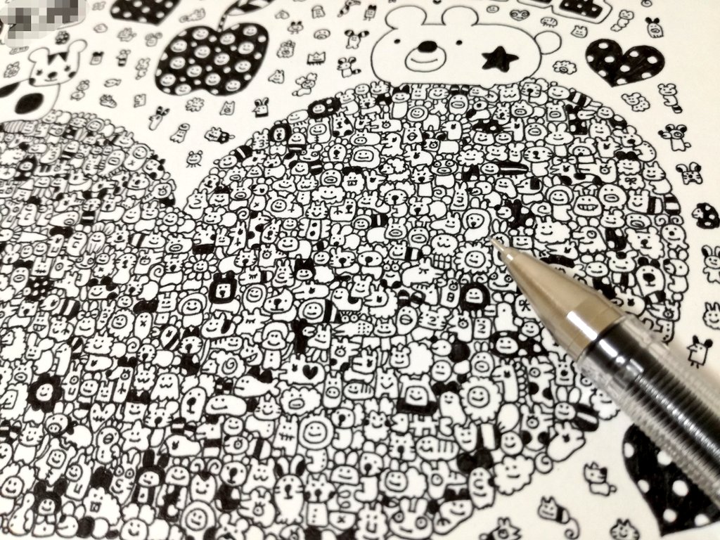 佐藤明日香　ボールペン画　「un ballon-2」 佐藤明日香 ボールペン画 「un ballon-2」 佐藤明日香 ボールペン画