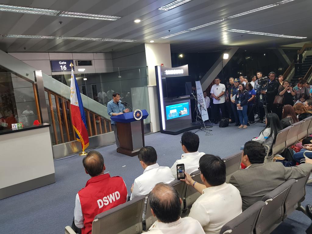 ATM: PRRD welcomes 116 OFWs returning from Kuwait.