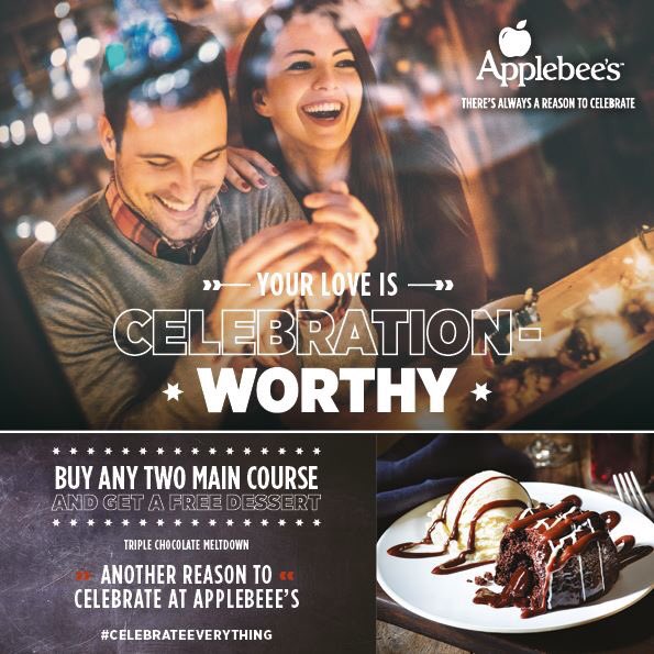 لأن حبك يستحق الاحتفال، دعنا نكون جزء من هذا الاحتفال! 
عند طلبك لطبقين رئيسيين، ستحصل على تحلية مجانية.
#عيد_الحب 
#ValentinesDay