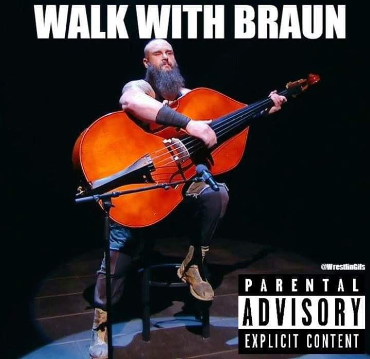 WWEOLDSCHOOL's tweet photo. Lmao 😂😂😂 I'm crying 🙈🙈 who wants to walk with BRAUN?! 🙈🙈 @TheFansPodcast @BraunStrowman #WalkwithBraun https://t.co/92Wn1X9sXf