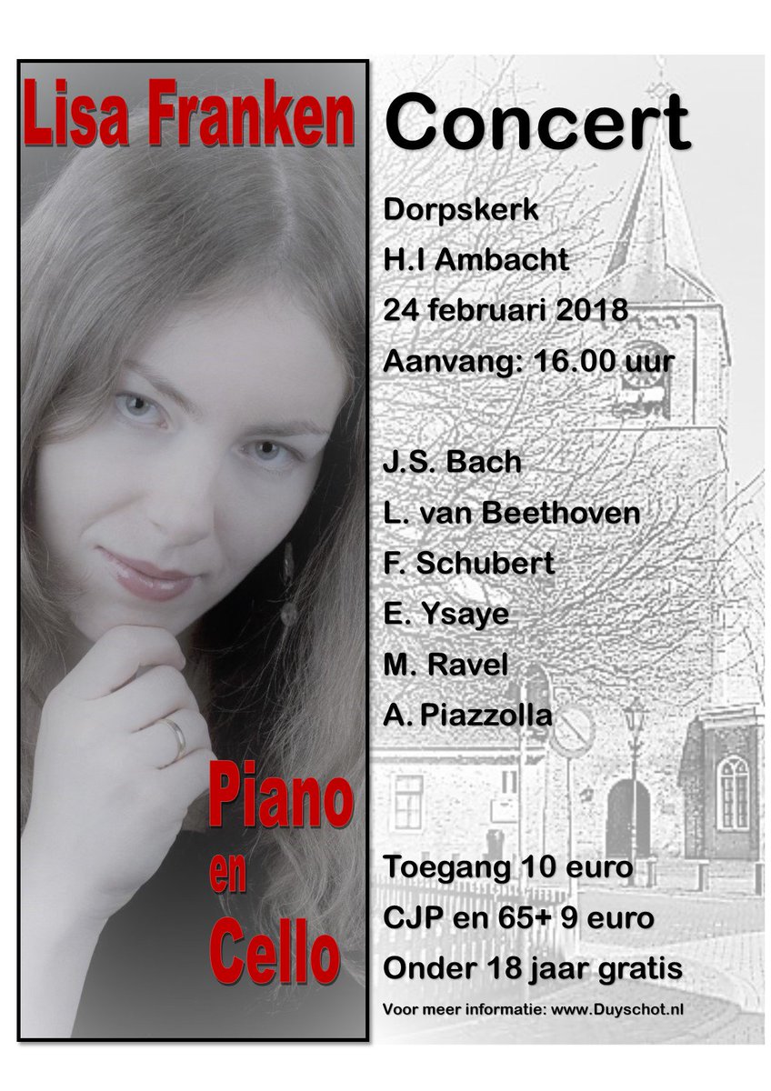 Hartelijk welkom op dit interessante concert op zaterdag 24 februari 2018
