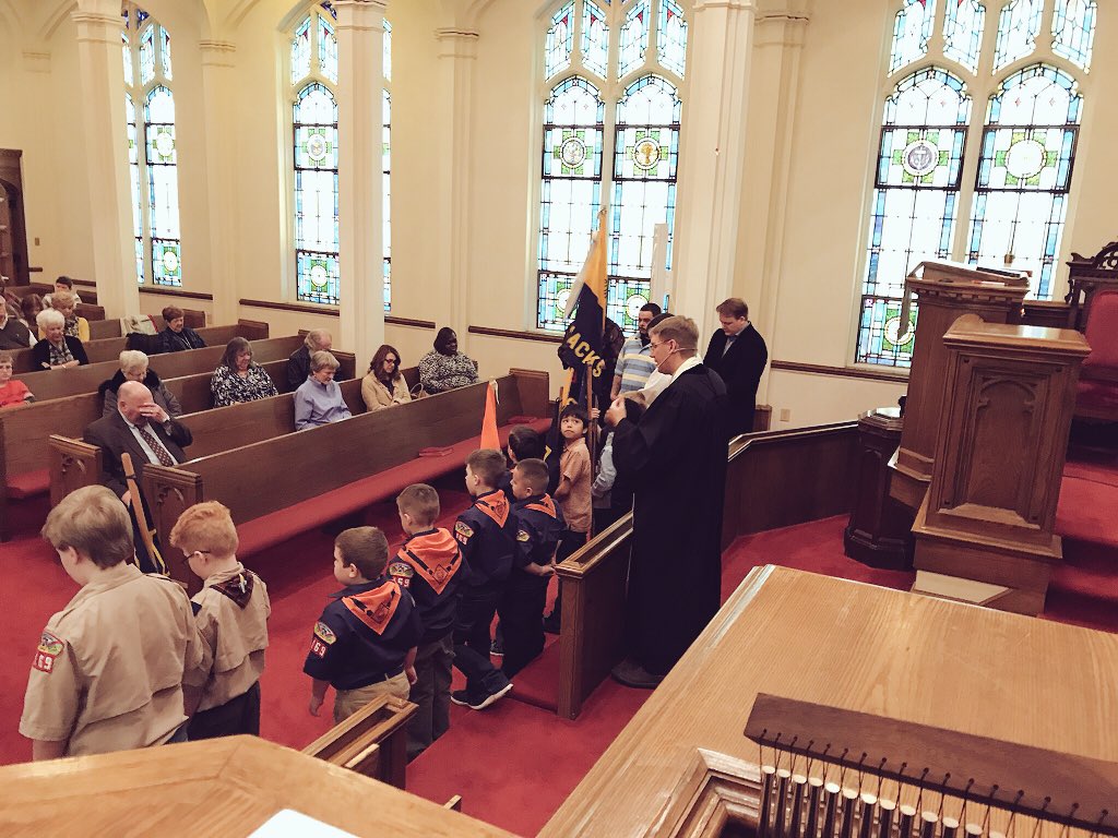 JacksonUMChurch's tweet photo. It was great to have the @boyscouts of America participate in our worship services at Jackson United Methodist Church this past Sunday. We are proud to be the host church for many Scouting activities in the #JacksonButtsCounty community and they were a big part of our day! https://t.co/tl0iQcgBHJ