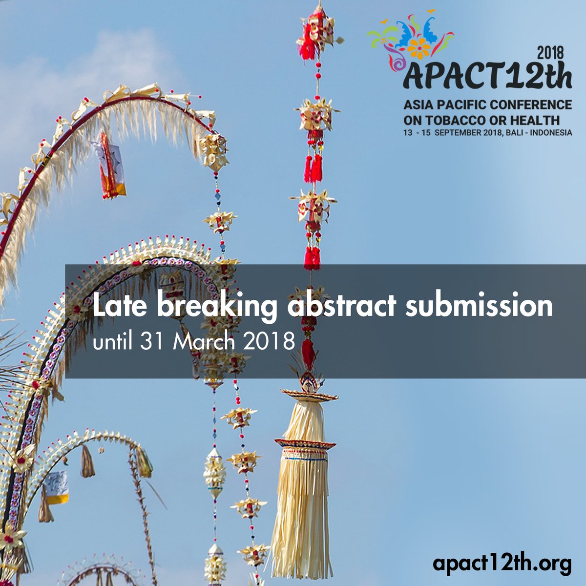 Scholarship for #APACT12th will be available for limited number of participants, submit your abstract to apact12th.org #WeForSDGs