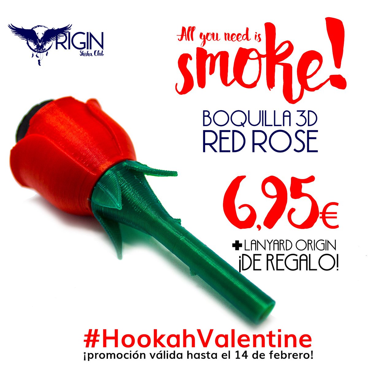 Originshisha's tweet photo. ¡Hazte con tu boquilla 3D Red Rose hasta el 14 de febrero y llévate un Lanyard de regalo! #cachimba #narguile #hookah #hookatime #shishatime #hookahdiction #instahookah #shishabar #shishashop #shisha #cachimba #vaper #vapeo #vape #vaporwave #vaping
https://t.co/dtXF92IOy1 https://t.co/B7dzNsdZLZ