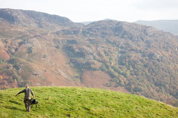 Film maker Daren Bartlett <a href="/bantamfilms/">BANTAM FILMS</a> at work in The Borrowdale Valley, shooting 'Dog &amp; Stick' autumn 2016 #LakeDistrict #herdwick #Filmmaking